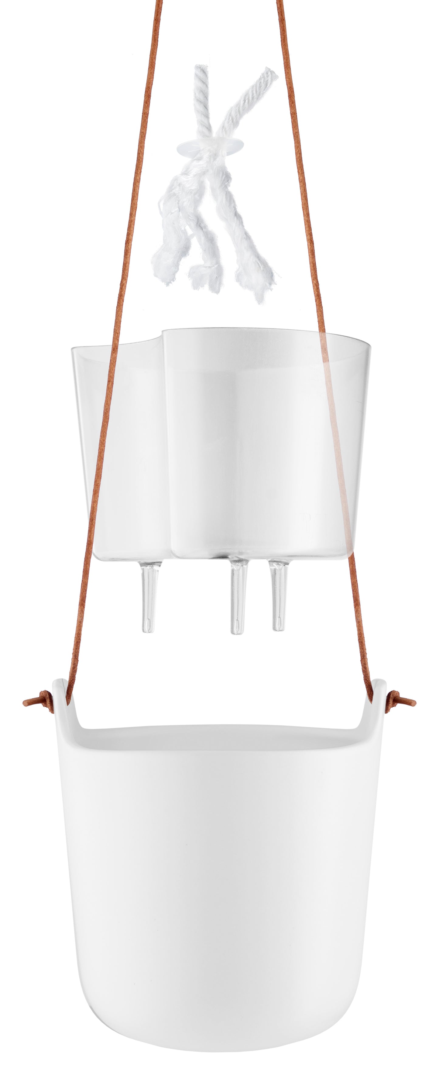 Macetero Riego Automático Colgante Blanco